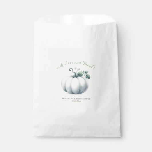 White Pumpkin Snoep Favor Bags Bedankzakje (Voorkant)