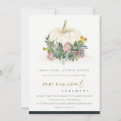 WHITE PUMPKIN SUCCULENT FAUNA VOW RENEWAL INVITE BEDANKKAART (Voorkant)