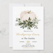 White Pumpkin Thanksgiving Dinner Party Kaart (Voorkant)