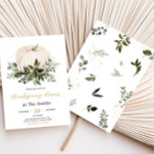 White Pumpkin Thanksgiving Dinner Party Kaart