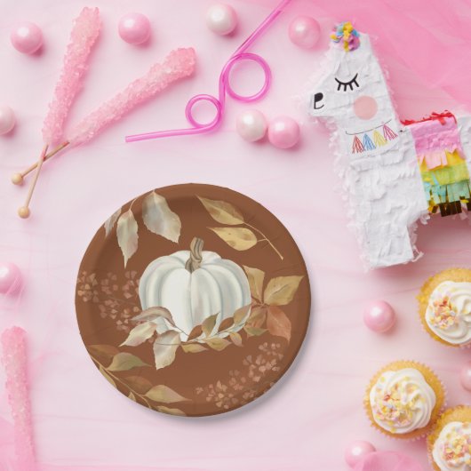 White Pumpkin-Thanksgiving laat Bord papier uit de (Feest)