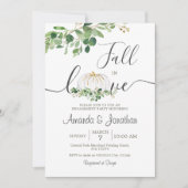 White Pumpkin Verloving Greenery Floral Party Kaart (Voorkant)