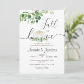 White Pumpkin Verloving Greenery Floral Party Kaart (Staand voorkant)