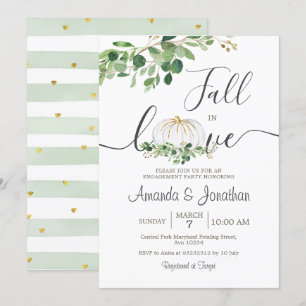 White Pumpkin Verloving Greenery Floral Party Kaart