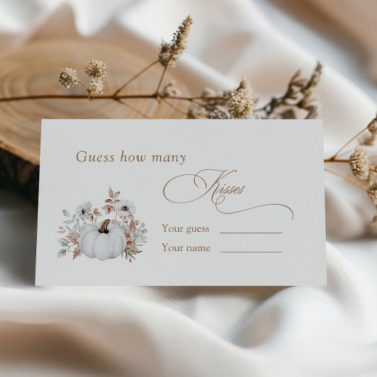 White Pumpkin Vrijgezellenfeest Hoeveel kussen Informatiekaartje