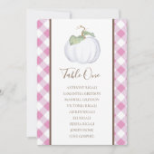 White Pumpkin Wedding Seating Chart, Table Plan Kaart (Voorkant)