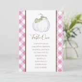 White Pumpkin Wedding Seating Chart, Table Plan Kaart (Staand voorkant)