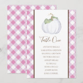 White Pumpkin Wedding Seating Chart, Table Plan Kaart (Voorkant / Achterkant)