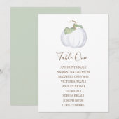 White Pumpkin Wedding Seating Chart, Table Plan Kaart (Voorkant / Achterkant)