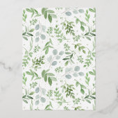 White Pumpkin Wreath Greenery Fall Wedding Folie Uitnodiging (Achterkant)