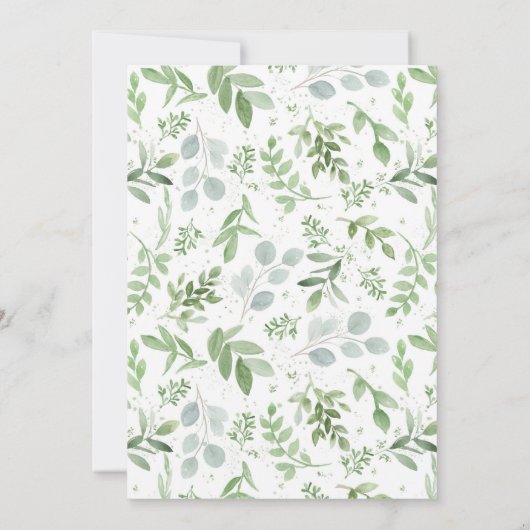 White Pumpkin Wreath Greenery Fall Wedding Kaart (Achterkant)