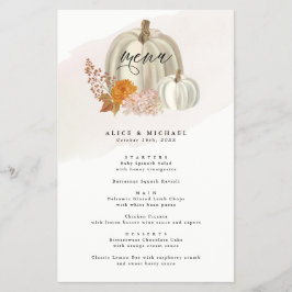 White Pumpkins and Herfst Flowers Event Dinner Men Flyer
