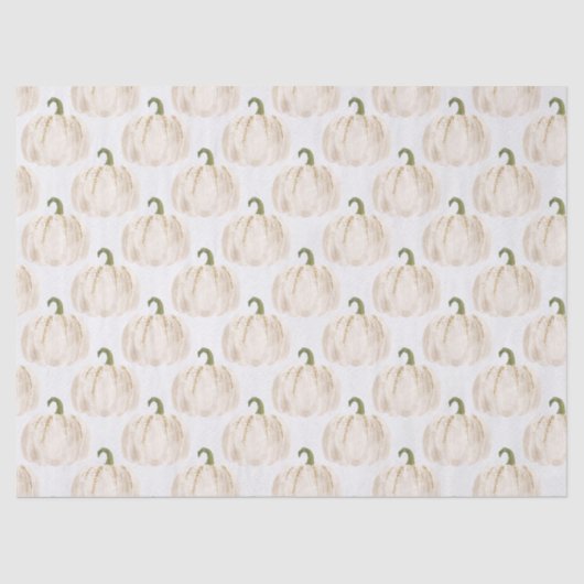 White Pumpkins Autumn Decoupage Tissuepapier (Voorkant)