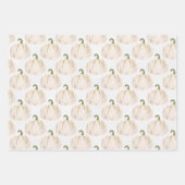 White Pumpkins Autumn Inpakpapier Vel (Voorkant 3)