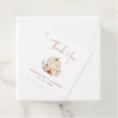 White Pumpkins & Flowers Weddenschap Bedankt Bedankjes Labels (In situ)