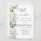 White Pumpkins Greenery Baby shower Kaart (Voorkant)