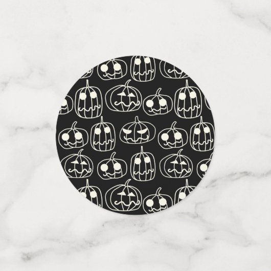 White Pumpkins Halloween Pattern Confetti (Kleine voorkant)