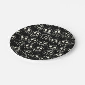 White Pumpkins Halloween Pattern Papieren Bordje (Gekanteld)