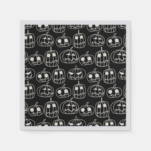 White Pumpkins Halloween Pattern Servet (Voorkant)