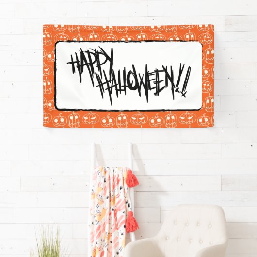 White Pumpkins Halloween Pattern Spandoek (Insitu)