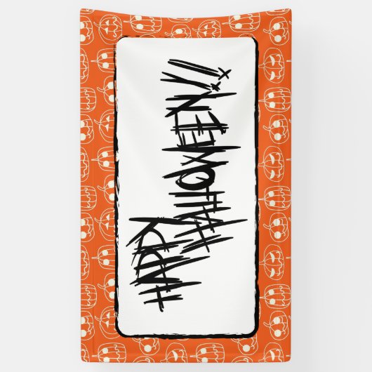 White Pumpkins Halloween Pattern Spandoek (Verticaal)