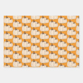 White Pumpkins Pattern Wrapping Paper Sheets (Voorkant)