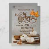 white pumpkins Thanksgiving uitnodiging (Voorkant / Achterkant)