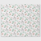 White Pumpkins Waterverf Art Pattern Cadeaupapier (Vlak)