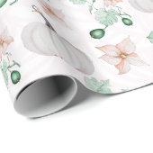 White Pumpkins Waterverf Art Pattern Cadeaupapier (Rol Hoek)
