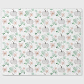 White Pumpkins Waterverf Art Pattern Cadeaupapier (Vlak)