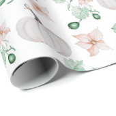 White Pumpkins Waterverf Art Pattern Cadeaupapier (Rol Hoek)