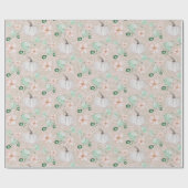 White Pumpkins Waterverf Art Pattern Cadeaupapier (Vlak)