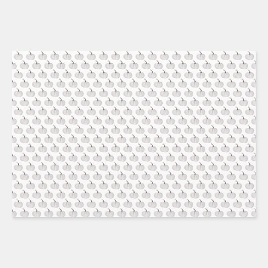 White Pumpkins Waterverf Art Pattern Inpakpapier Vel (Voorkant 3)