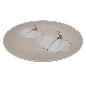 White Pumpkins Waterverf Art Pattern Snijplank (Hoek)