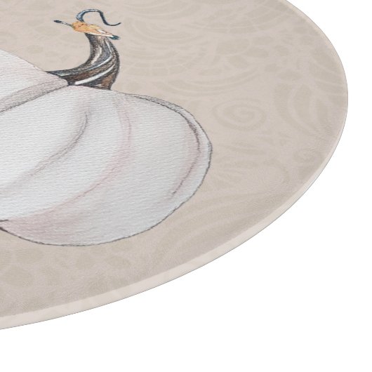 White Pumpkins Waterverf Art Pattern Snijplank (Hoek)