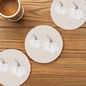 White Pumpkins Waterverf Art Pattern Zandsteen Onderzetter