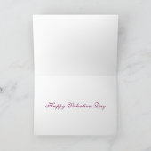 White Puppies Pink Roses Valentines Day Kaart (Binnen)