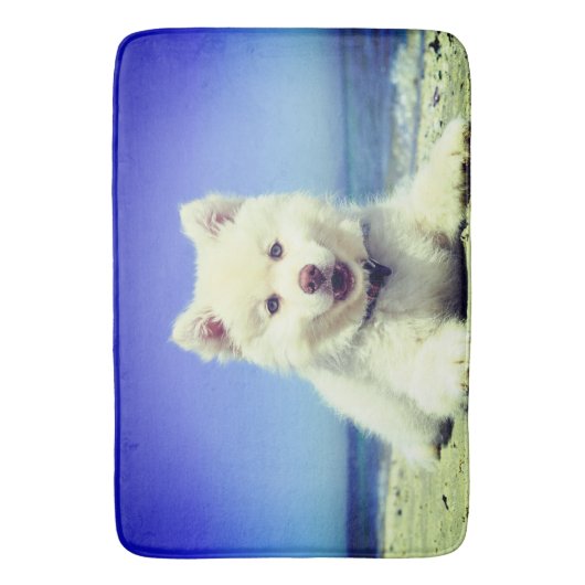 White Puppy Badmat (Voorkant Verticaal)
