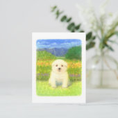 White Puppy Briefkaart (Staand voorkant)