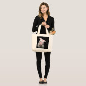 White Puppy Dog Love, verzegeld met Lipstick Kisse Grote Tote Bag (Voorkant (model))