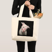 White Puppy Dog Love, verzegeld met Lipstick Kisse Grote Tote Bag (Voorkant (product))