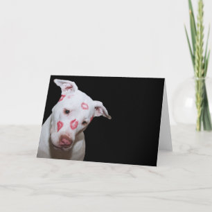 White Puppy Dog Love, verzegeld met Lipstick Kisse Kaart