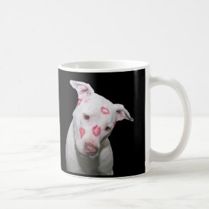 White Puppy Dog Love, verzegeld met Lipstick Kisse Koffiemok