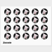 White Puppy Dog Love, verzegeld met Lipstick Kisse Ronde Sticker (Vel)