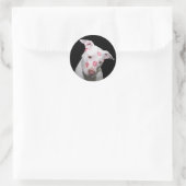 White Puppy Dog Love, verzegeld met Lipstick Kisse Ronde Sticker (Tas)