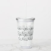 White Puppy Pattern overspoelen Acryl Drinkbeker (Voorkant)