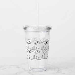 White Puppy Pattern overspoelen Acryl Drinkbeker