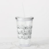 White Puppy Pattern overspoelen Acryl Drinkbeker (Links)