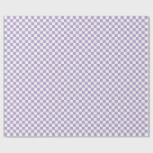 White & Purple Checkerboard Wrapping Paper Roll Cadeaupapier (Vlak)