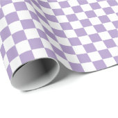 White & Purple Checkerboard Wrapping Paper Roll Cadeaupapier (Rol Hoek)